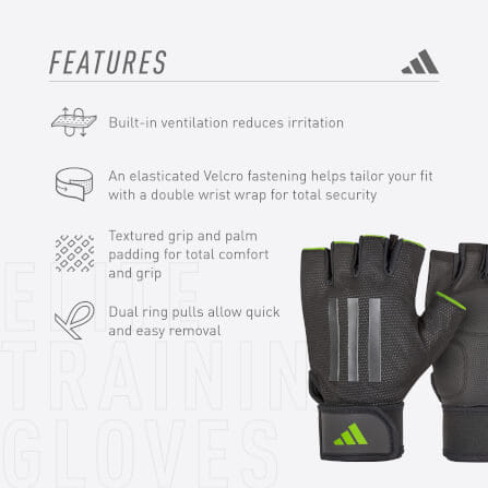 ถุงมือ Elite Training ADIDAS ADGB-14254-NL สีเขียว ไซส์M_7